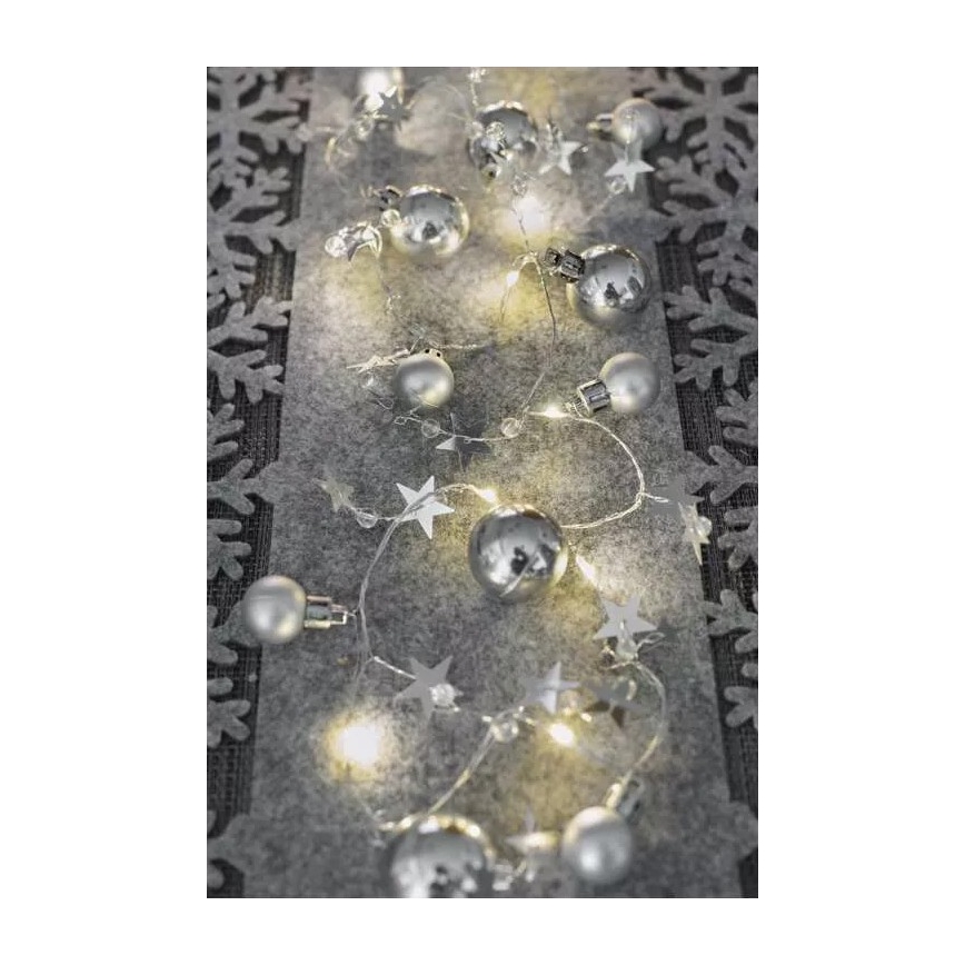 LED  řetěz 20xLED/2xAA 2,2 m teplá bílá