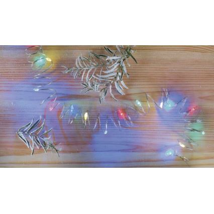 LED  řetěz 20xLED/2xAA 2,4m multicolor