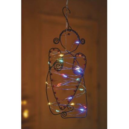 LED  řetěz 20xLED/2xAA 2,4m multicolor