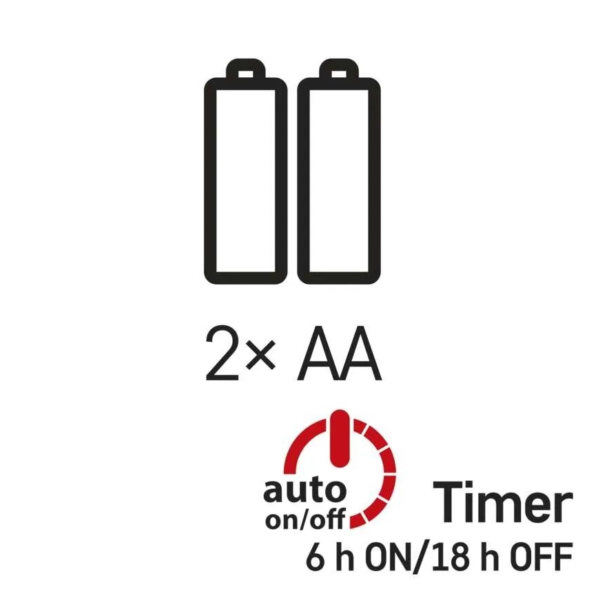 LED  řetěz 20xLED/2xAA 2,4m studená bílá