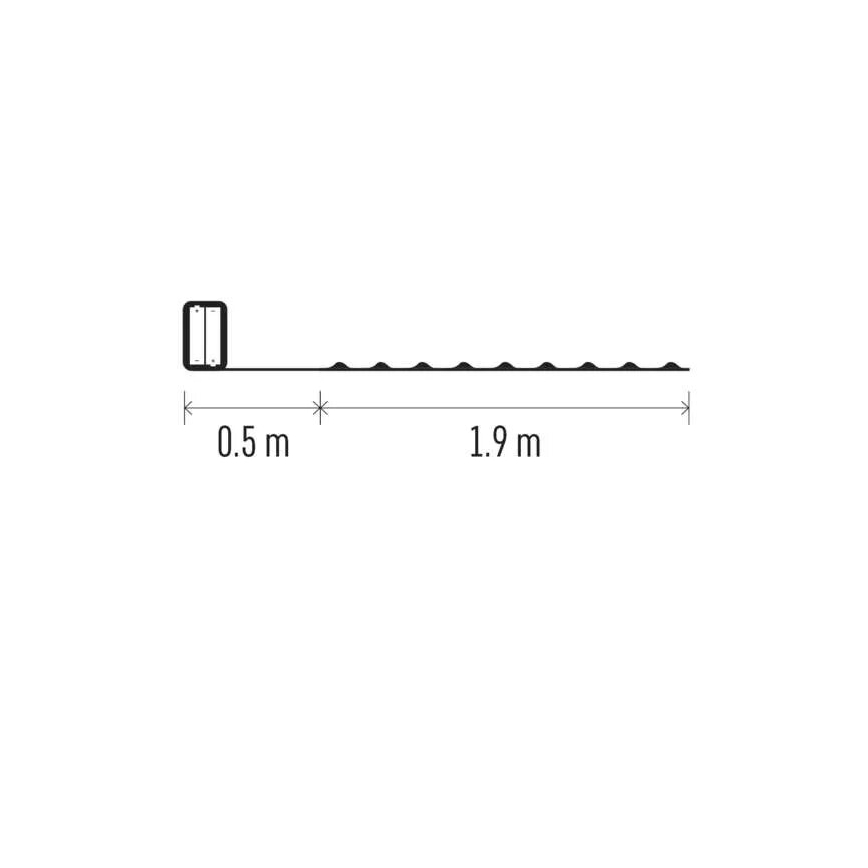 LED  řetěz 20xLED/2xAA 2,4m studená bílá
