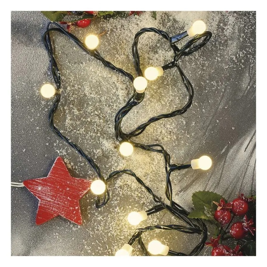 LED  řetěz 300xLED/230V/8 funkcí 35m IP44 teplá bílá