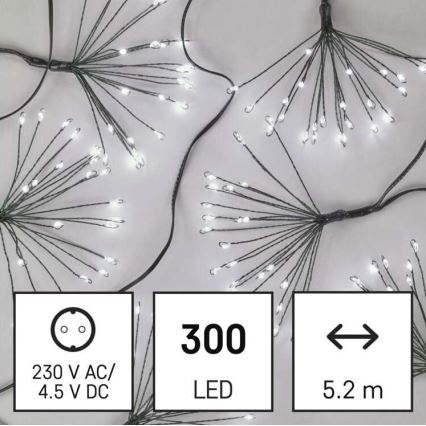 LED  řetěz 300xLED/8,2m studená bílá