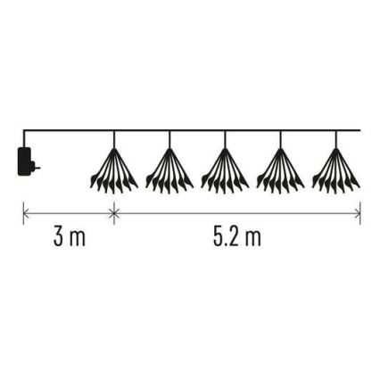 LED  řetěz 300xLED/8,2m studená bílá