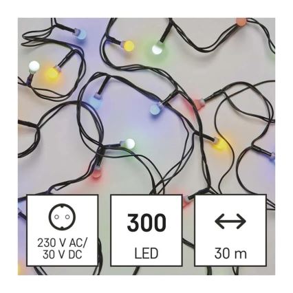 LED  řetěz 300xLED/8 funkcí 35m IP44 teplá bílá
