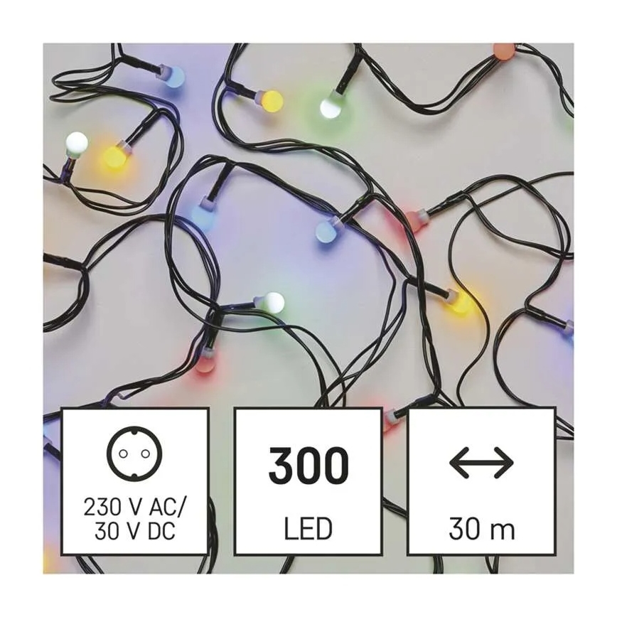 LED  řetěz 300xLED/8 funkcí 35m IP44 teplá bílá