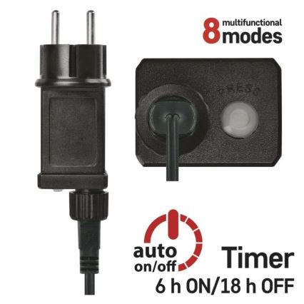 LED  řetěz 300xLED/8 funkcí 35m IP44 teplá bílá