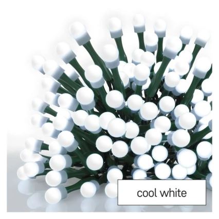 LED  řetěz 300xLED/8 funkcí 35m studená bílá