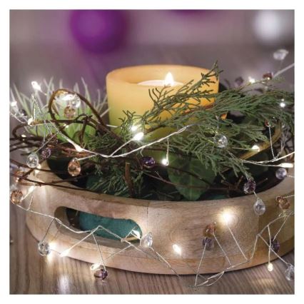 LED  řetěz 40xLED/3xAA 1,5 m teplá bílá