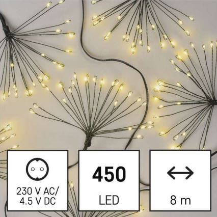 LED  řetěz 450xLED/11m teplá bílá