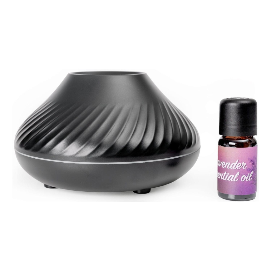 LED RGB Aroma difuzér s imitací plamene LED/6,5W/5V 130ml černá