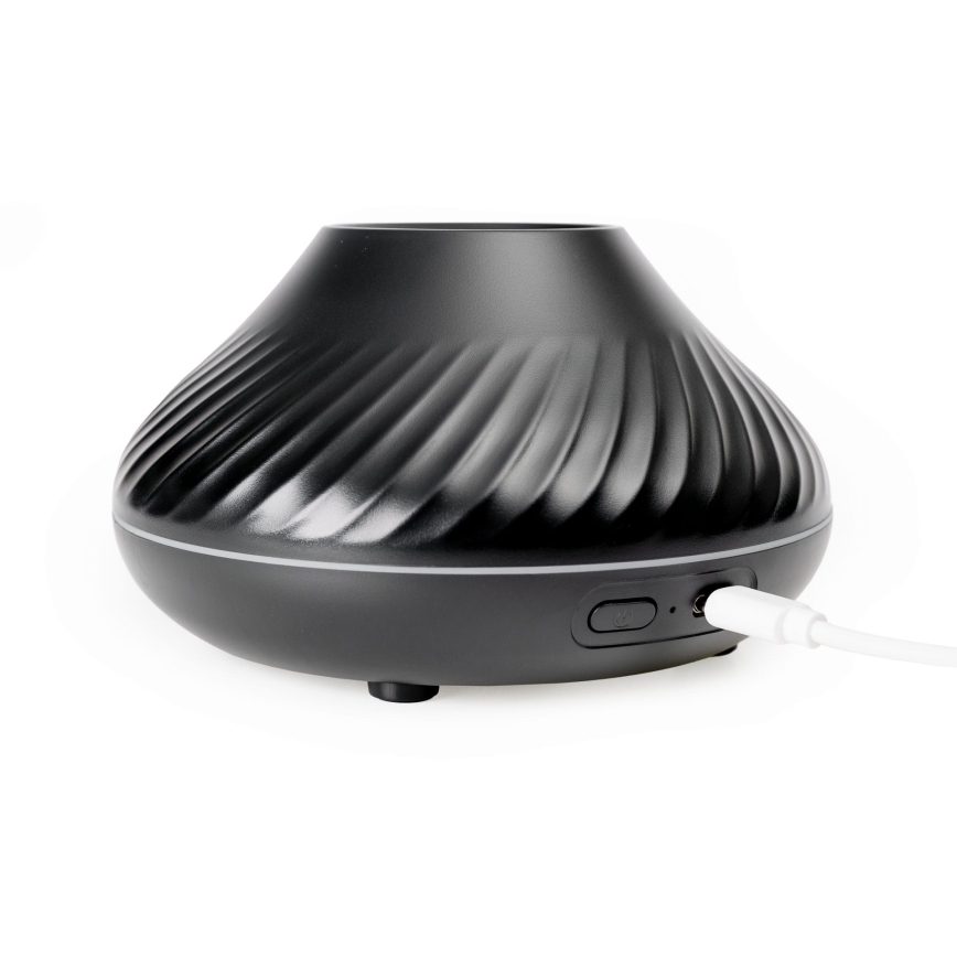 LED RGB Aroma difuzér s imitací plamene LED/6,5W/5V 130ml černá