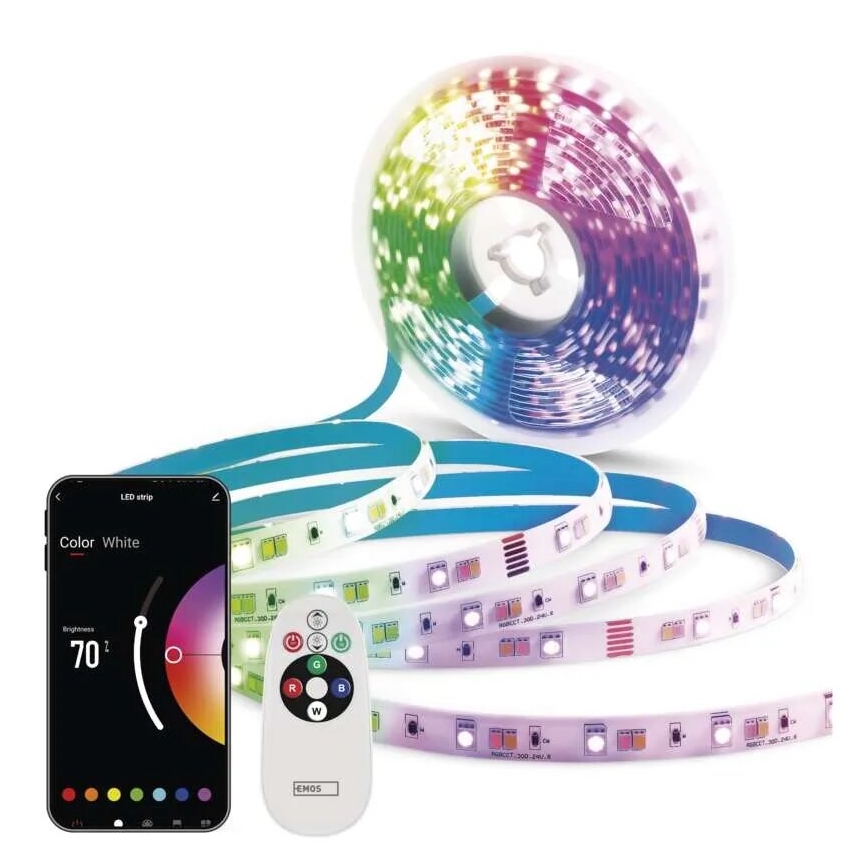 LED RGB+CCT Stmívatelný pásek GOSMART LED/11W/230V 2 m 2700-6500K IP44 Wi-Fi + dálkové ovládání