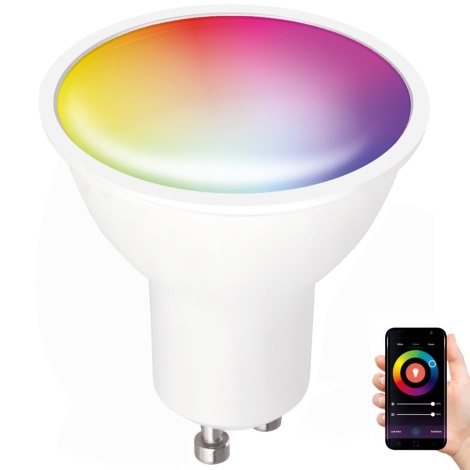 LED RGB Chytrá stmívatelná žárovka GU10/5W/230V 2700-6500K Wi-Fi Tuya