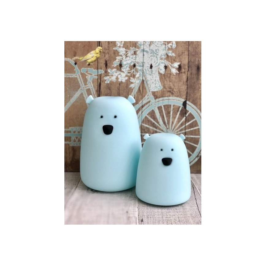 LED RGB Dětská dotyková lampička BEAR LED/0,8W/5V bílá + USB