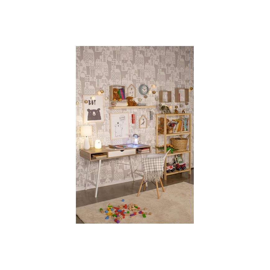 LED RGB Dětská dotyková lampička BEAR LED/0,8W/5V bílá + USB