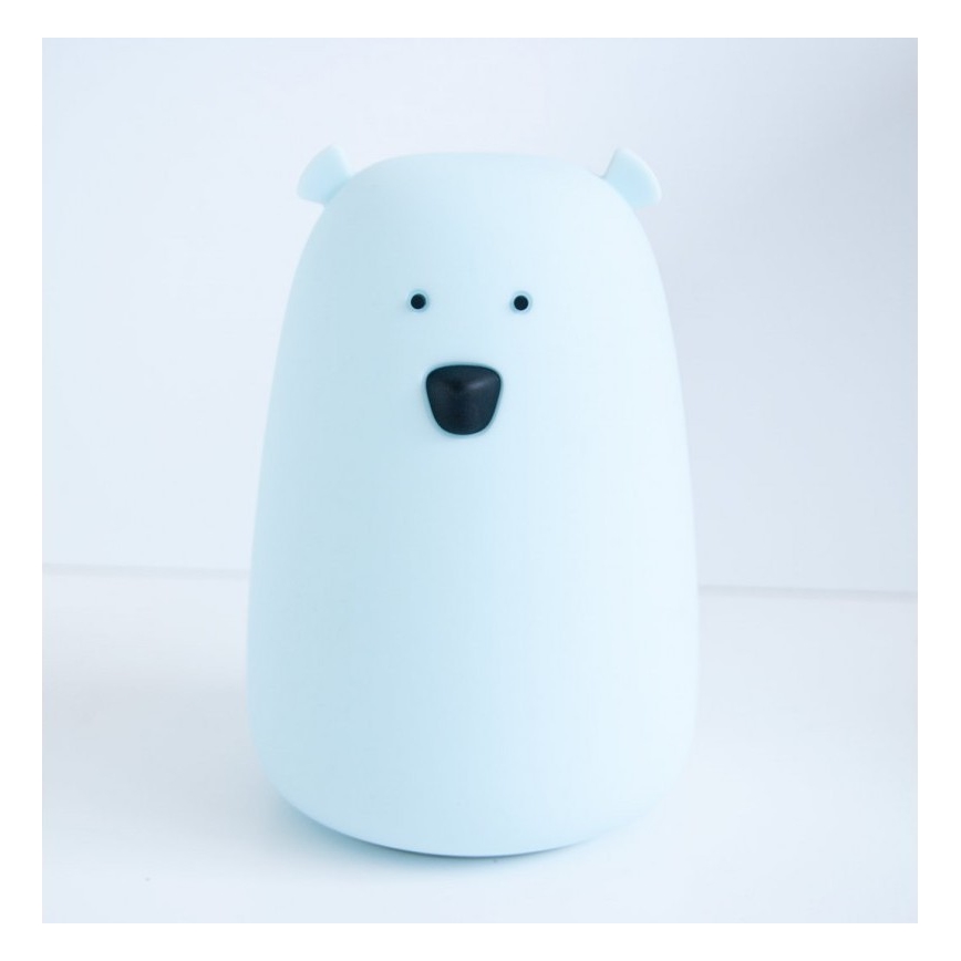 LED RGB Dětská dotyková lampička BEAR LED/0,8W/5V bílá + USB