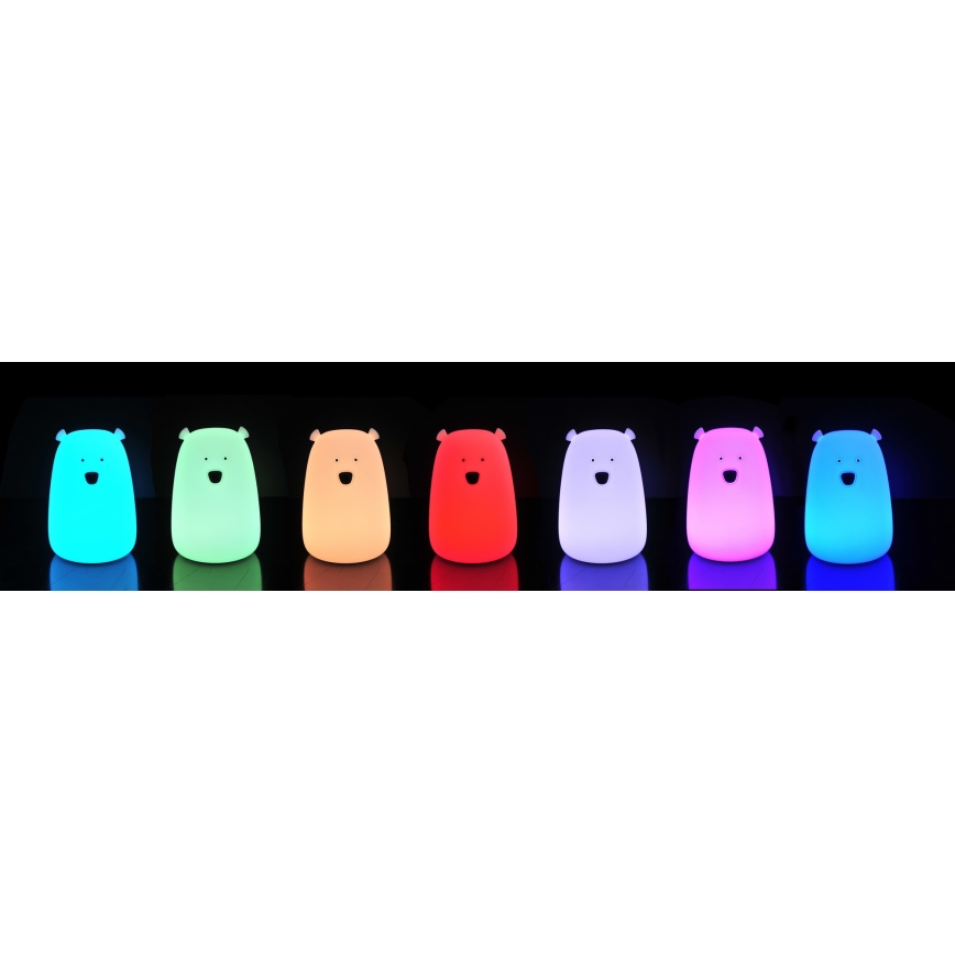 LED RGB Dětská dotyková lampička BEAR LED/0,8W/5V modrá