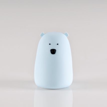 LED RGB Dětská dotyková lampička BEAR LED/0,8W/5V modrá