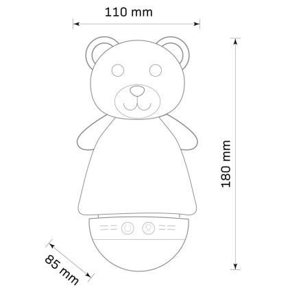 LED RGB Dětská noční lampička s melodií 3xAAA/5V medvěd