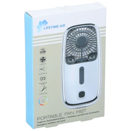 LED RGB Nabíjecí kapesní ventilátor s mlhovým efektem 3,7V 1200 mAh