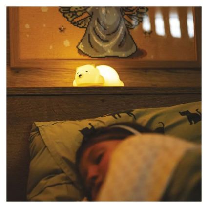 LED RGB Nabíjecí dotykové noční světlo LED/3,7V 1200 mAh medvěd