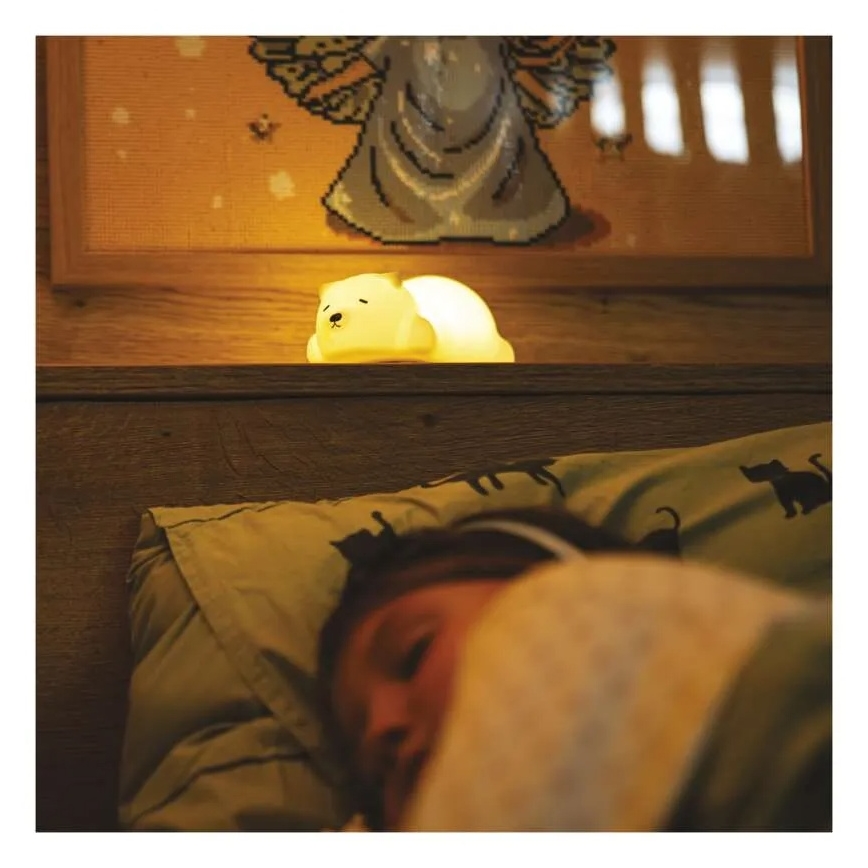 LED RGB Nabíjecí dotykové noční světlo LED/3,7V 1200 mAh medvěd