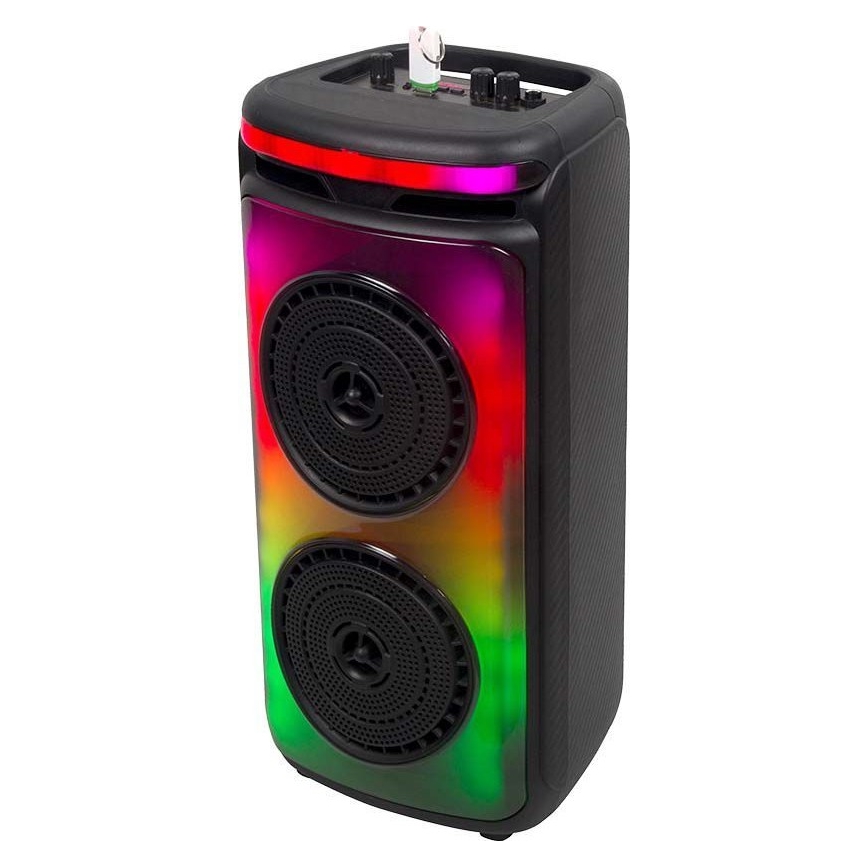 LED RGB Nabíjecí reproduktor s mikrofonem 400W/2400 mAh + dálkové ovládání