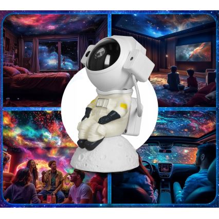 LED RGB Projektor 3v1 LED/5W/5V 3000/4000/6000K astronaut + dálkové ovládání
