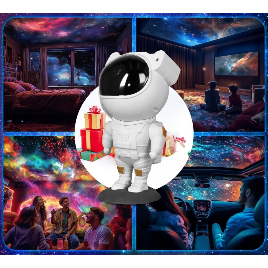 LED RGB Projektor LED/5W/5V astronaut + dálkové ovládání