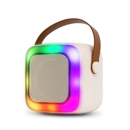 CONNECT IT CSP-1010-BG - LED RGB Reproduktor s bezdrátovými mikrofony 2Mic 5W/1200 mAh + 2x 400 mAh krémová/zlatá