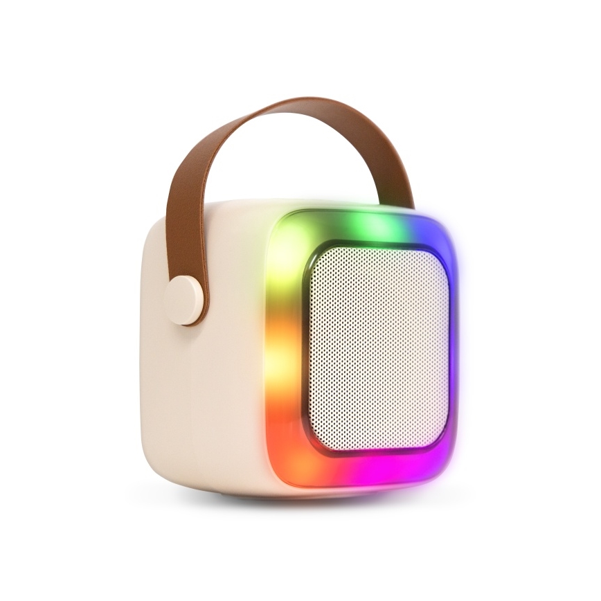 CONNECT IT CSP-1010-BG - LED RGB Reproduktor s bezdrátovými mikrofony 2Mic 5W/1200 mAh + 2x 400 mAh krémová/zlatá