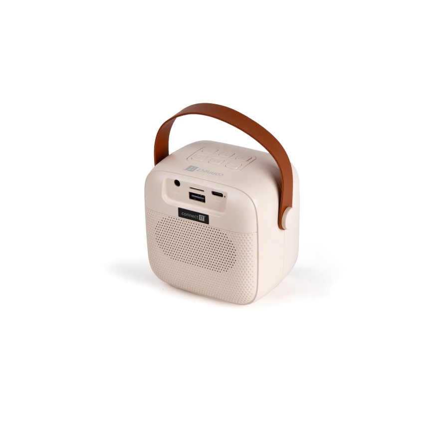 CONNECT IT CSP-1010-BG - LED RGB Reproduktor s bezdrátovými mikrofony 2Mic 5W/1200 mAh + 2x 400 mAh krémová/zlatá