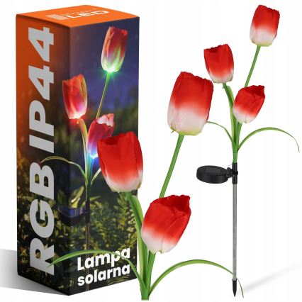 LED RGB Solární dekorační svítidlo 3xLED/3,7V 200 mAh IP44 tulipán