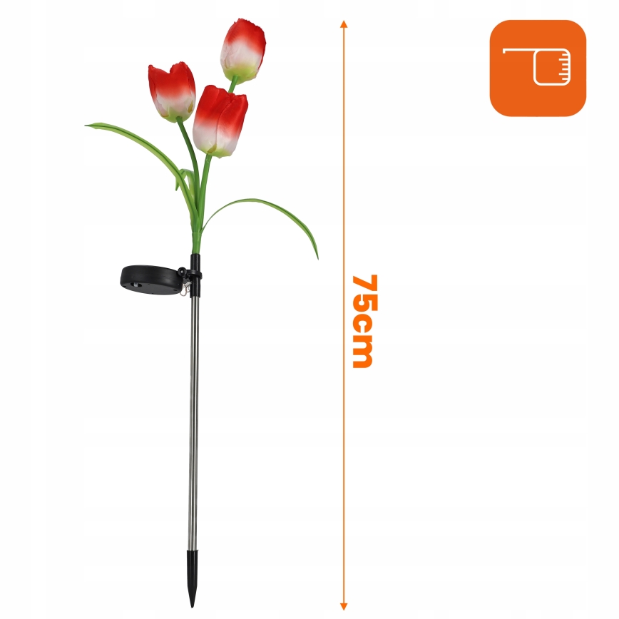 LED RGB Solární dekorační svítidlo 3xLED/3,7V 200 mAh IP44 tulipán