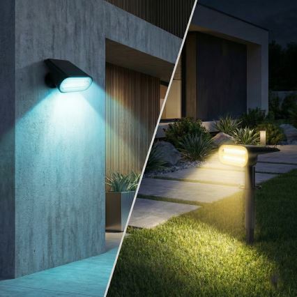 LED RGB Solární lampa 2v1 LED/3,7V 1200 mAh IP54 černá