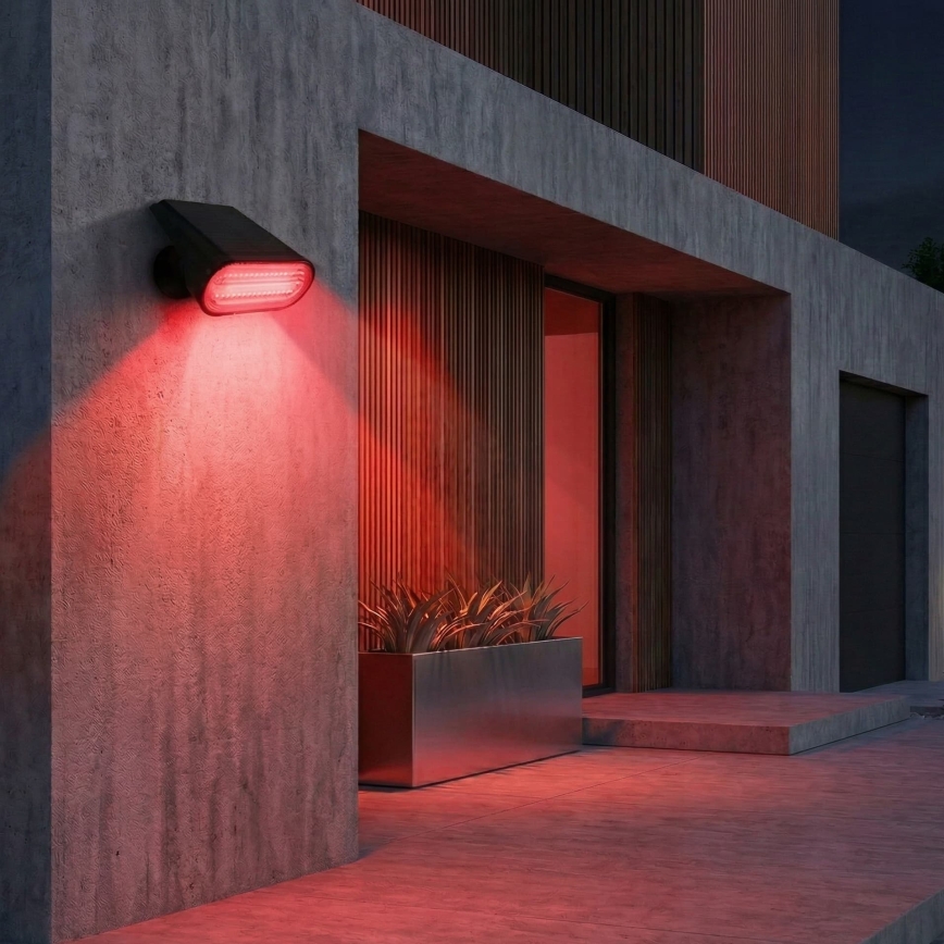 LED RGB Solární lampa 2v1 LED/3,7V 1200 mAh IP54 černá