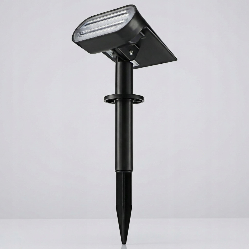 LED RGB Solární lampa 2v1 LED/3,7V 1200 mAh IP54 černá