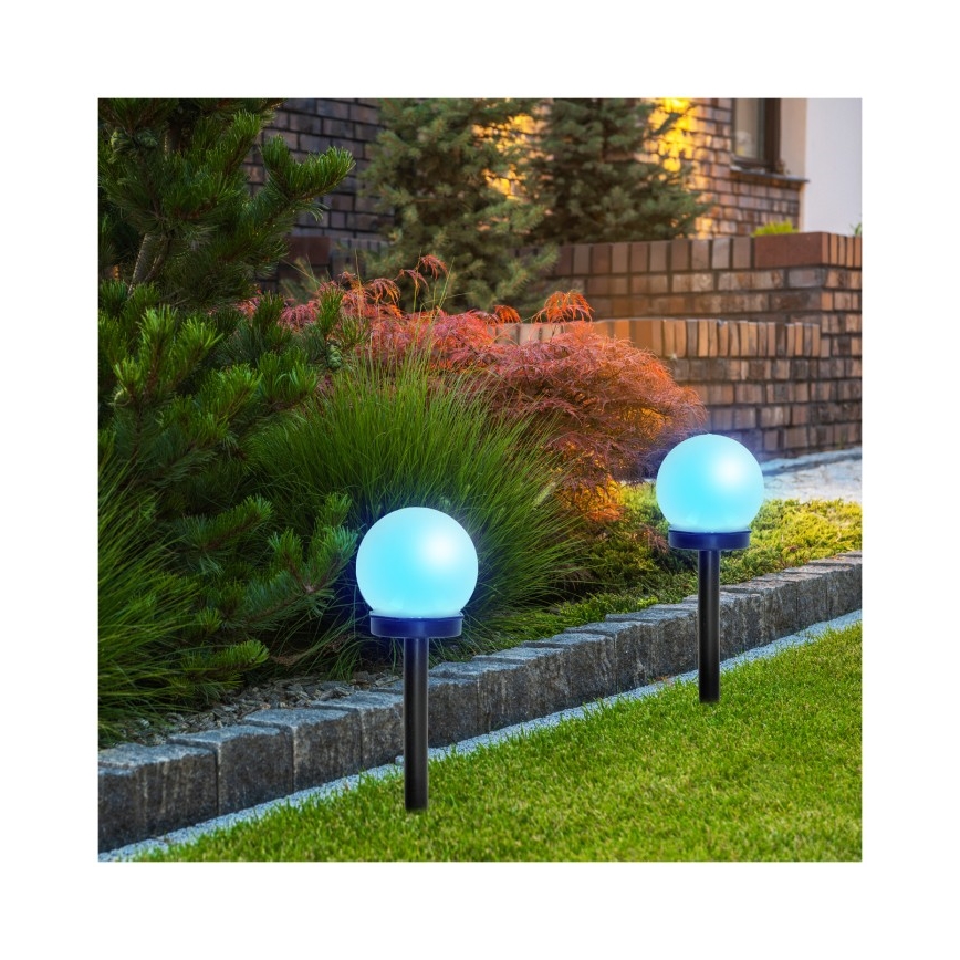 LED RGB Solární lampa se senzorem SPHERE LED/1,2V IP44 40 mAh pr. 10 cm