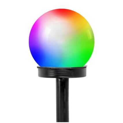 LED RGB Solární lampa se senzorem SPHERE LED/1,2V IP44 40 mAh pr. 10 cm
