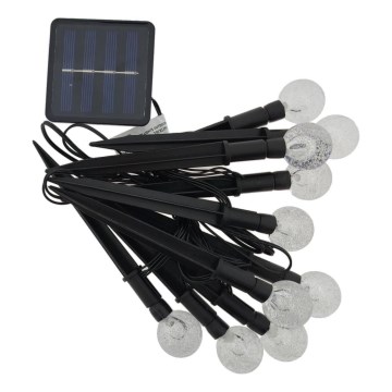 LED RGB Solární svítidlo 10xLED/1,2V 300 mAh IP44 černá