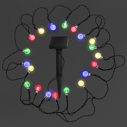 LED RGB Solární svítidlo 20xLED/1xAAA/1.2V/300mAh se senzorem soumraku IP44