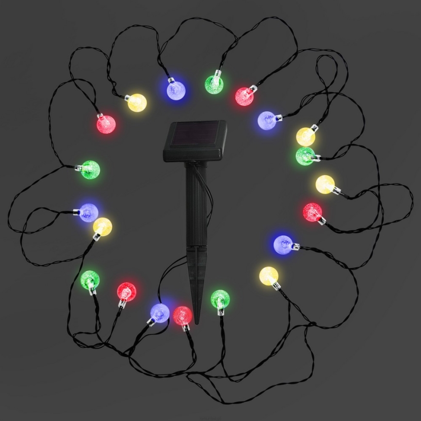 LED RGB Solární svítidlo 20xLED/1xAAA/1.2V/300mAh se senzorem soumraku IP44
