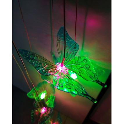 LED RGB Solární svítidlo 6xLED/1,2V 300 mAh IP44 motýl