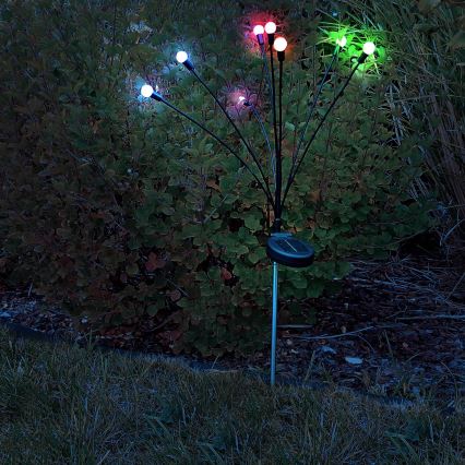 LED RGB Solární svítidlo FIORINI 8xLED/1,2V 600mAh IP44 černá