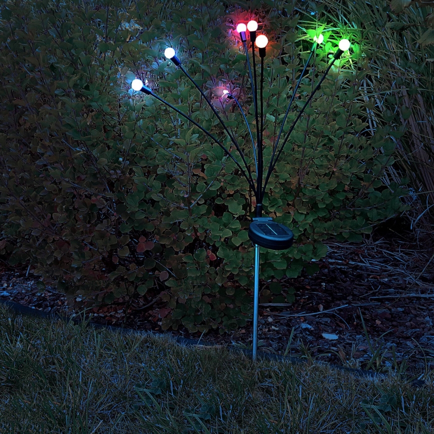 LED RGB Solární svítidlo FIORINI 8xLED/1,2V 600mAh IP44 černá