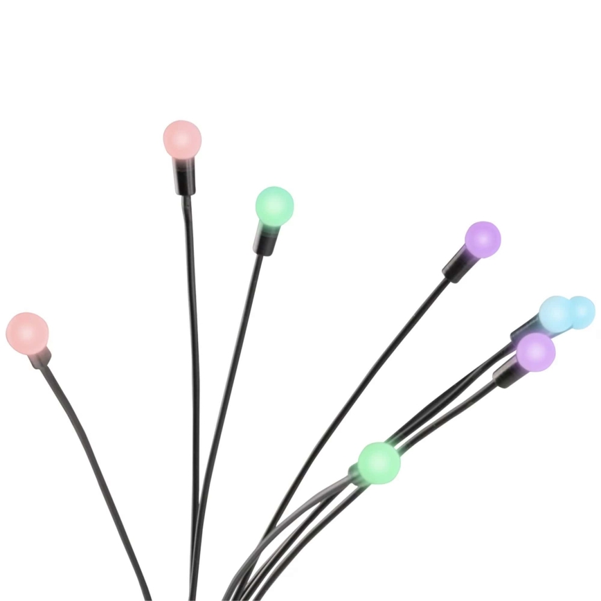 LED RGB Solární svítidlo FIORINI 8xLED/1,2V 600mAh IP44 černá