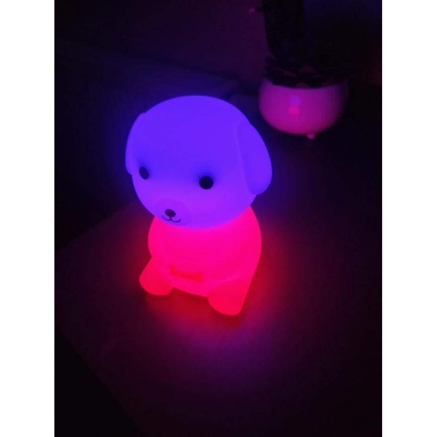 LED RGBW Stmívatelné nabíjecí dětské noční světlo LED/2,5W/5V 3000K 1200 mAh pes