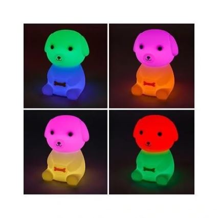 LED RGBW Stmívatelné nabíjecí dětské noční světlo LED/2,5W/5V 3000K 1200 mAh pes