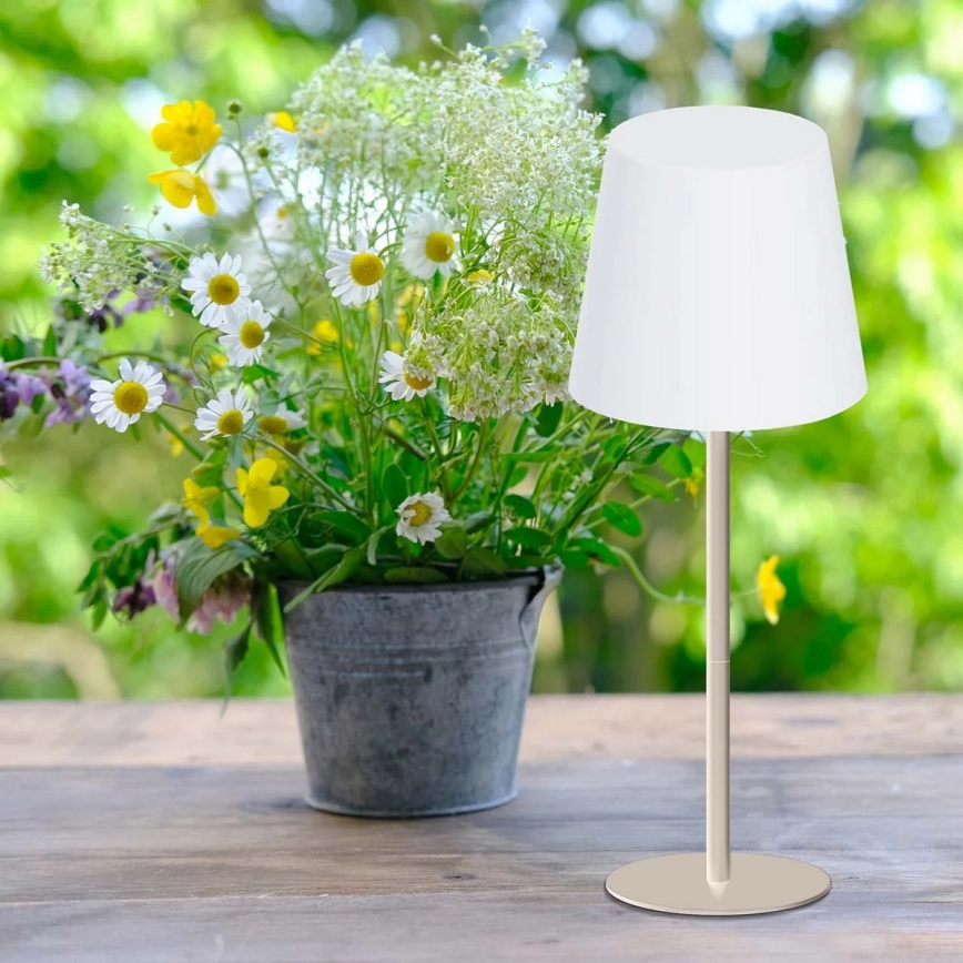 LED RGBW Stmívatelná dotyková venkovní stolní lampa LUCIA LED/2W/5V 1800/2700/6500K 3600 mAh IP44 béžová